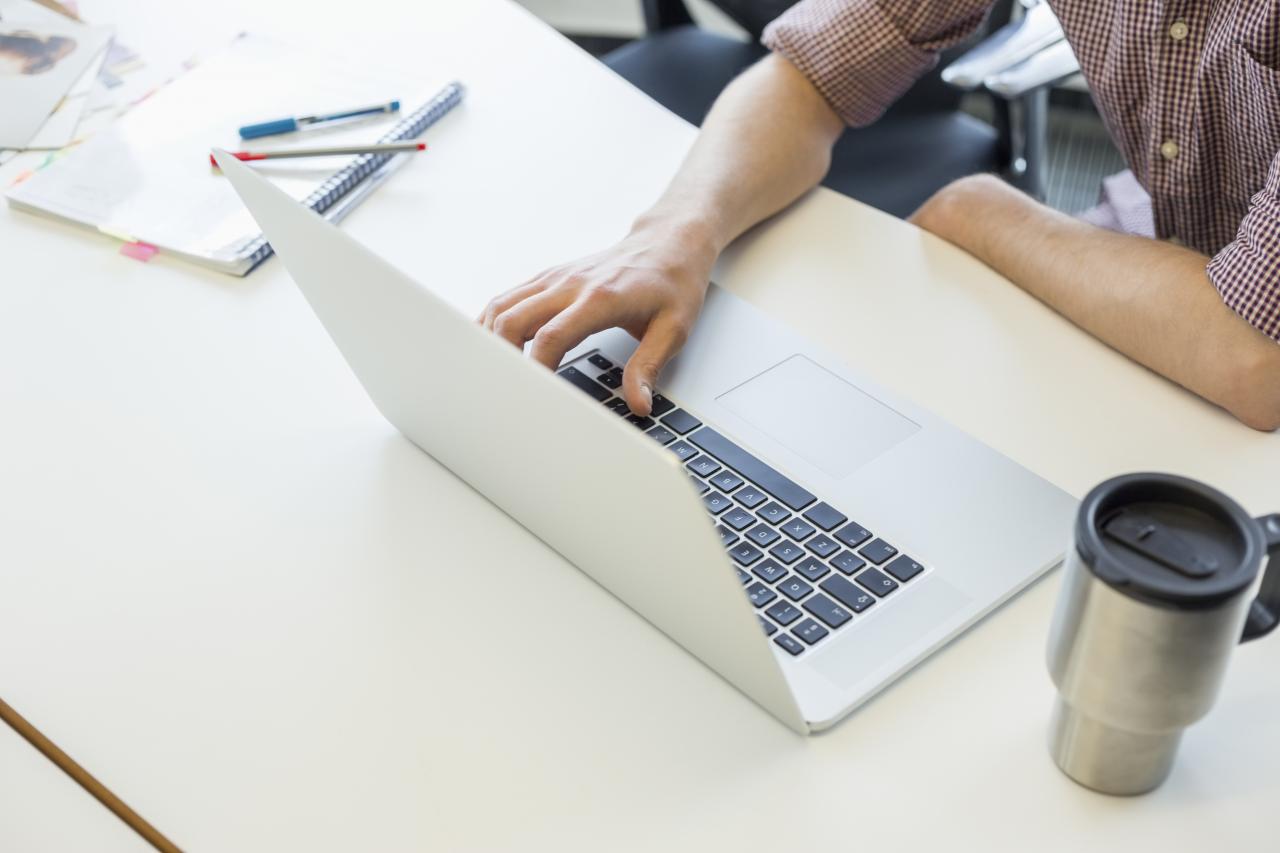 Man using a laptop