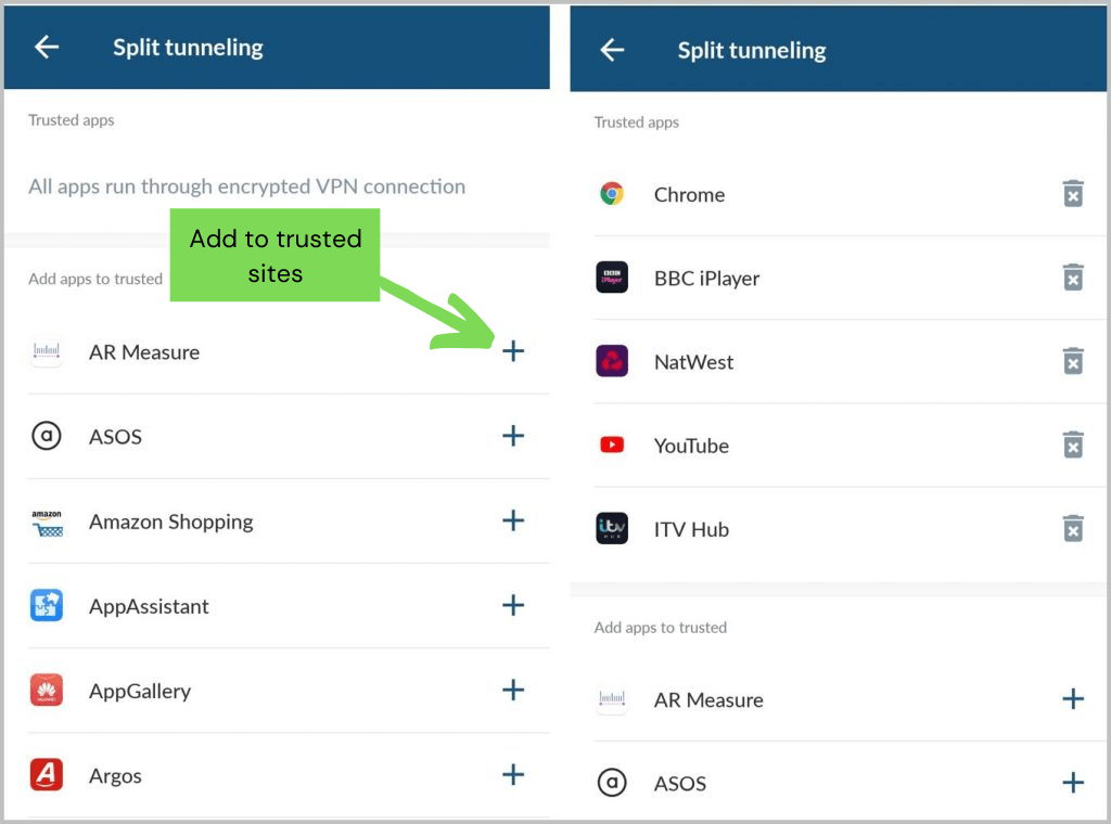 NordVPN split tunneling