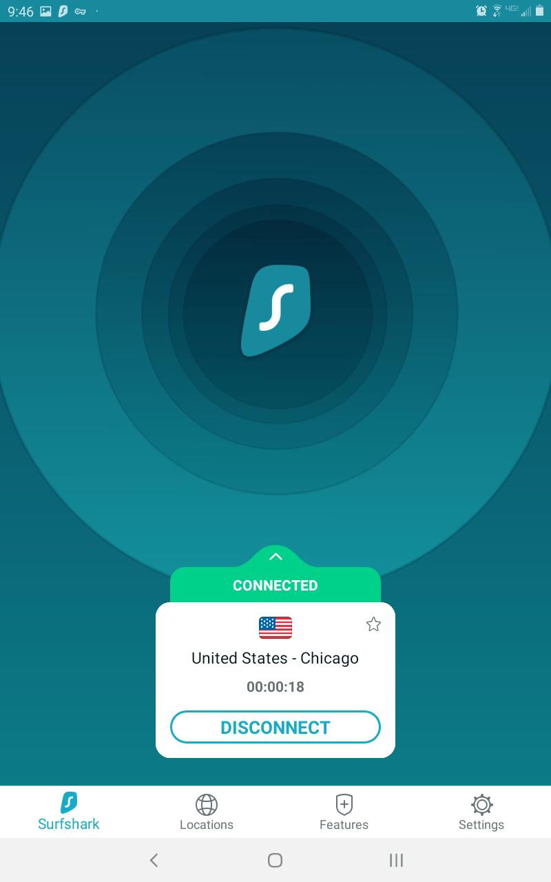 Surfshark Mobile UI