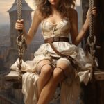 ai generated, woman, mrs, young, beauty, adventure, height, courageous, portrait, city, balance